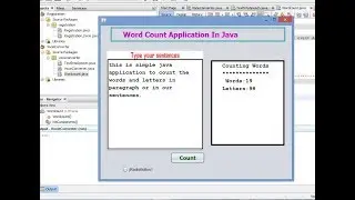 Word and Letters Count Java Application in Netbeans