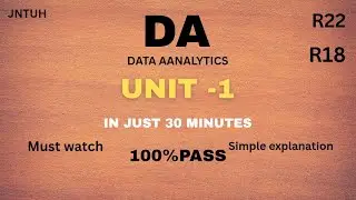 DATA ANALYTICS UNIT1 (DA) | IN JUST 30 MINUTES | 100% PASS | MUST WATCH