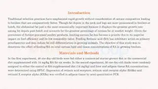 OMICS Group publishes carcass fat actors in broiler chickens