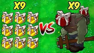 PVZ 1 Hybrid Challenge - 9 Golden Plants Box Vs 9 Box Gargantuar - Who Will Win?