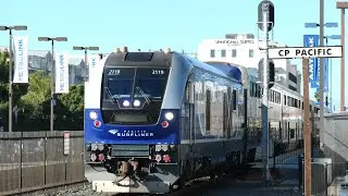 🇺🇸Pacific Surf Liner サンディエゴ行の発車　珍しい前後SC-44付　オーシャンサイド駅