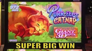 ★YAY ! SUPER BIG WIN☆WW3 & PURR-FECT CATNAP (konami) Slot/ Free Play Live play & Super Big Win Bonus