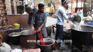 Boil dyeing of fabric over traditional furnace | Textiles and clothing in India