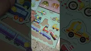 kids learning boards,  toddler friendly,  speech therapy,  objects with drawing and names. wooden.
