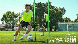 AGORA Adaptable Agility Training Poles | Improve Soccer Dribbling, Lateral Agility, Speed and More