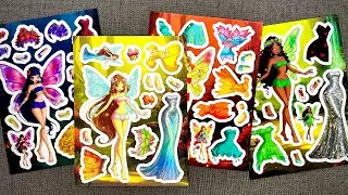 [🍒Paper DIY🍒] Tinkerbell Tries Different Fairy Talents 💚 ASMR Sticker Book Decorating Satisfying