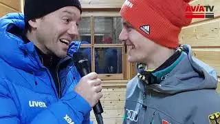 Stephan Leyhe nach seinem 2. Platz im Einzelspringen in Wisla