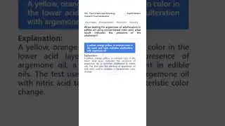 Argemone Oil Test: Acid Color Change?