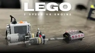 LEGO Technic 5-Speed V8 Engine Build (Real Shifting Gearbox!)