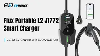 Flux | EVDANCE Portable Level 2 J1772 EV Charger with EVDANCE App | 240V | 40A | NEMA 14-50 & 5-15