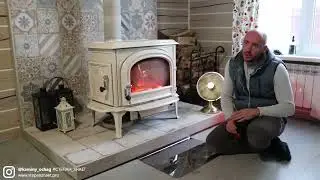 Liatinov&eacute; smaltovan&eacute; krbov&eacute; kachle JOTUL F 500 slonov&aacute; kosť s bočn&yacute;m prikladan&iacute;m