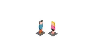 Happy Valentines Day's - 2D Animation isometric (free template)
