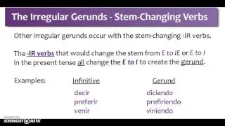 Spanish Regular and Irregular Gerunds