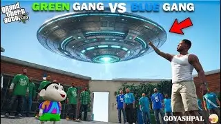 Franklin Blue Gang Vs Shinchan Green Gang Alien Spaceship Challenge In GTA 5!