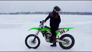 KX450 WIDE OPEN ON ICE