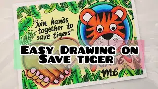 Save tiger poster/poster on international tiger day easy step/save tiger save wildlife poster