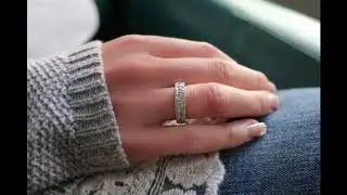 0.84 Carat Alternating Small and Large Round Wedding Ring -TwoBirch-TB-WR-0274WG-J