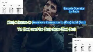 Smooth Operator (no capo) by Sade play along with scrolling guitar chords and lyrics