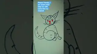 Cute baby 🥰 Cat face 🐱 drawing, simple drawing Cat #art #drawingideas #short
