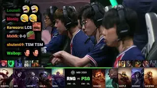 RNG vs PSG - Game 1 | 2021 MSI Semifinals | Twitch VOD with Chat