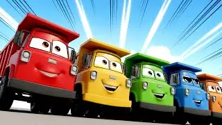 🎵 Colorful Dump Trucks Song | Learn Colors & Fruits with Fun Trucks! 🚛🍎🍌+ More Nursery Rhymes