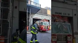 #FDNY Ladder 10 responding from quarters on Liberty Street in Manhattan