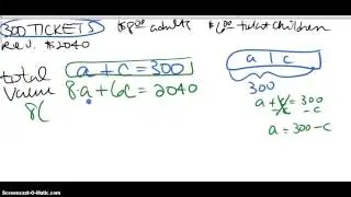 Algebra: ticket sales  problem