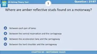 Amber Reflective Studs: Motorway Placement | UK Driving Theory Test