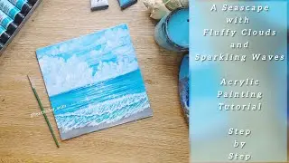 How to Paint a Relaxing Seascape | Step-by-Step Acrylic Painting Tutorial on Canvas for Beginners