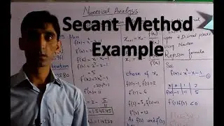 Secant Method Example in Hindi/Urdu