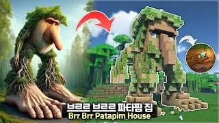 ⛏️ Minecraft :: Build a Brr Brr Patapim Shaped House🌳🐵