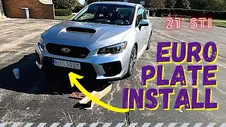 Subaru STI FRONT EUROPEAN license plate install