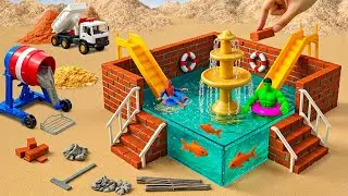DIY Mini Tractor Science Project Builds a Strong Brick Fish Tank After Hulk Destroyed It