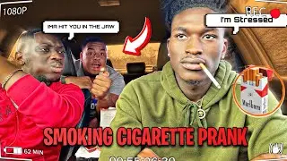 SMOKING CIGARETTE PRANK @Terrryreloaded **he cut me off**🤭