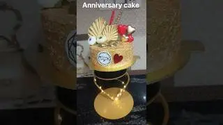 Texture design cake#Golden colour# shorts# Anniversary cake#ytstudio# like#comment#share#subscribe