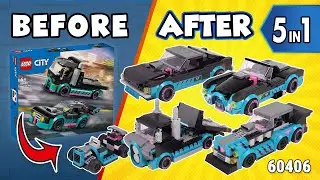 5in1 LEGO City Race Car and Car Carrier Truck MOC & Alternate Builds [1170 pcs](60406) Instructions