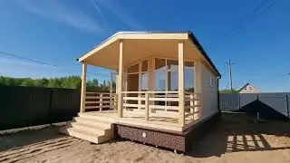 Обзор двухмодульного дома с террасой, площадью 30 кв.м.