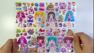 [ASMR]Super cute princess dress-up sticker show!