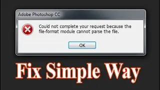 fix Could not complete request because the file format module cannot parse the file in photoshop