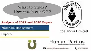 Materials Management - Coal India Limited -Management Trainee exam 2022 - Syllabus Analysis