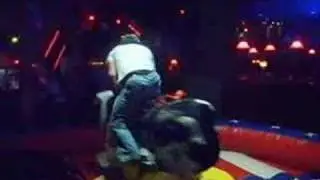 Tony  Crabtree rides mechanical bull