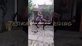 how to ride heavy horse , controlling & dancing by beautiful lady #horseriding #shorts #horsedancing