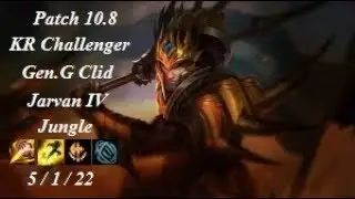 Gen.G Clid - Jarvan IV Jungle vs Ekko - KR Challenger 1073 LP - Patch 10.8