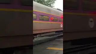 MBTA F40PH-3C 1051 brings a Fitchburg Line train to a stop at Concord Station #mbta #train #shorts