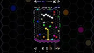 How To Solve Flow Free Hexes&nbsp;Hextangle Pack Level 150 12x14&nbsp;Board Walk Through Solution Walkthrough