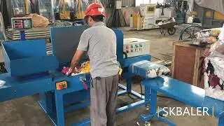 Wiper bagging press, horizontal scale weighing wiping rags baler machine in 5kg, 10kg, 15kg, 25kg