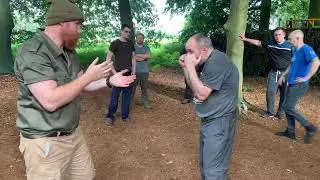 Pivot blow into Gutterfighting