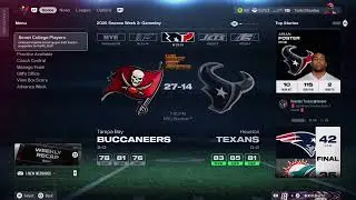 Madden NFL 26, RWH 32 User League Bucs Franchise (Week 2)