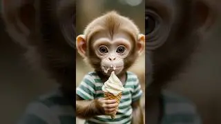 Baby Monkey&rsquo;s First Ice Cream Experience! 🍦🐒😍