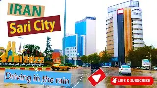 IRAN2022[Mazandaran]Sari city car driving in Rainy Days